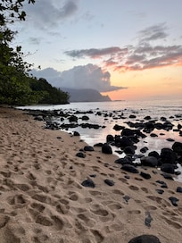 Beach area below condo