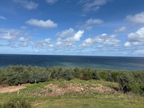 Straight in front of the cottage