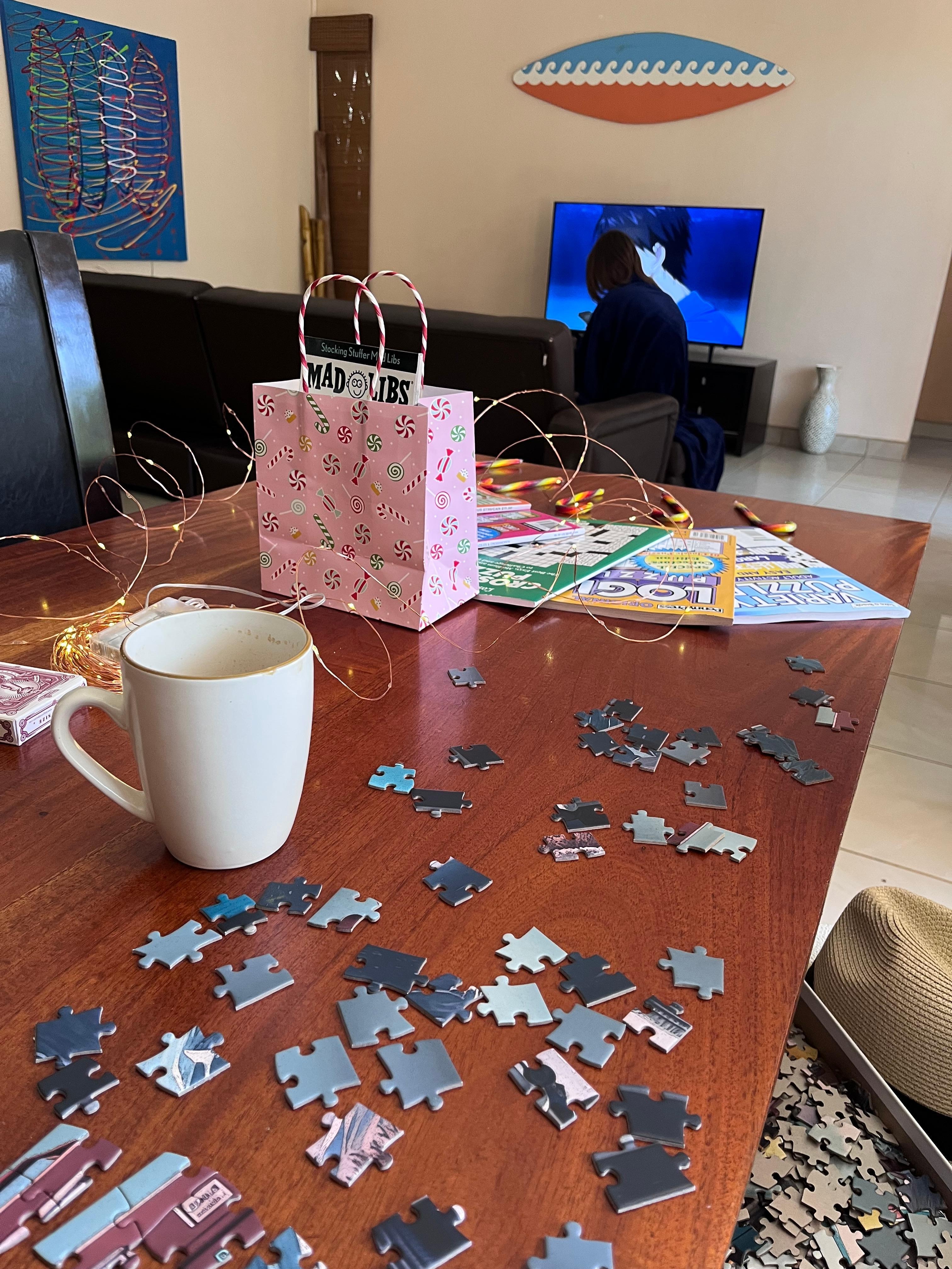 Spent Christmas morning putting together a puzzle that was at the house.