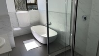 bathroom was great, bath was huge!