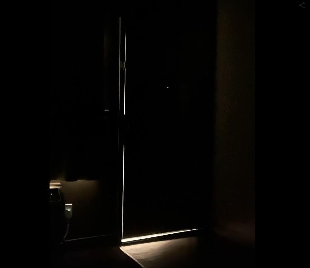 Very large gaps in the door. Very bright too. 