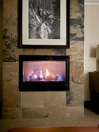 It was so nice to wind down before bedtime every night with the ambiance of the fireplace!