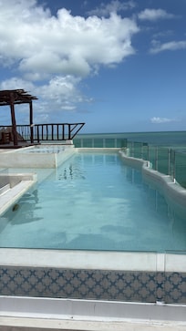 Rooftop pool and restaurant