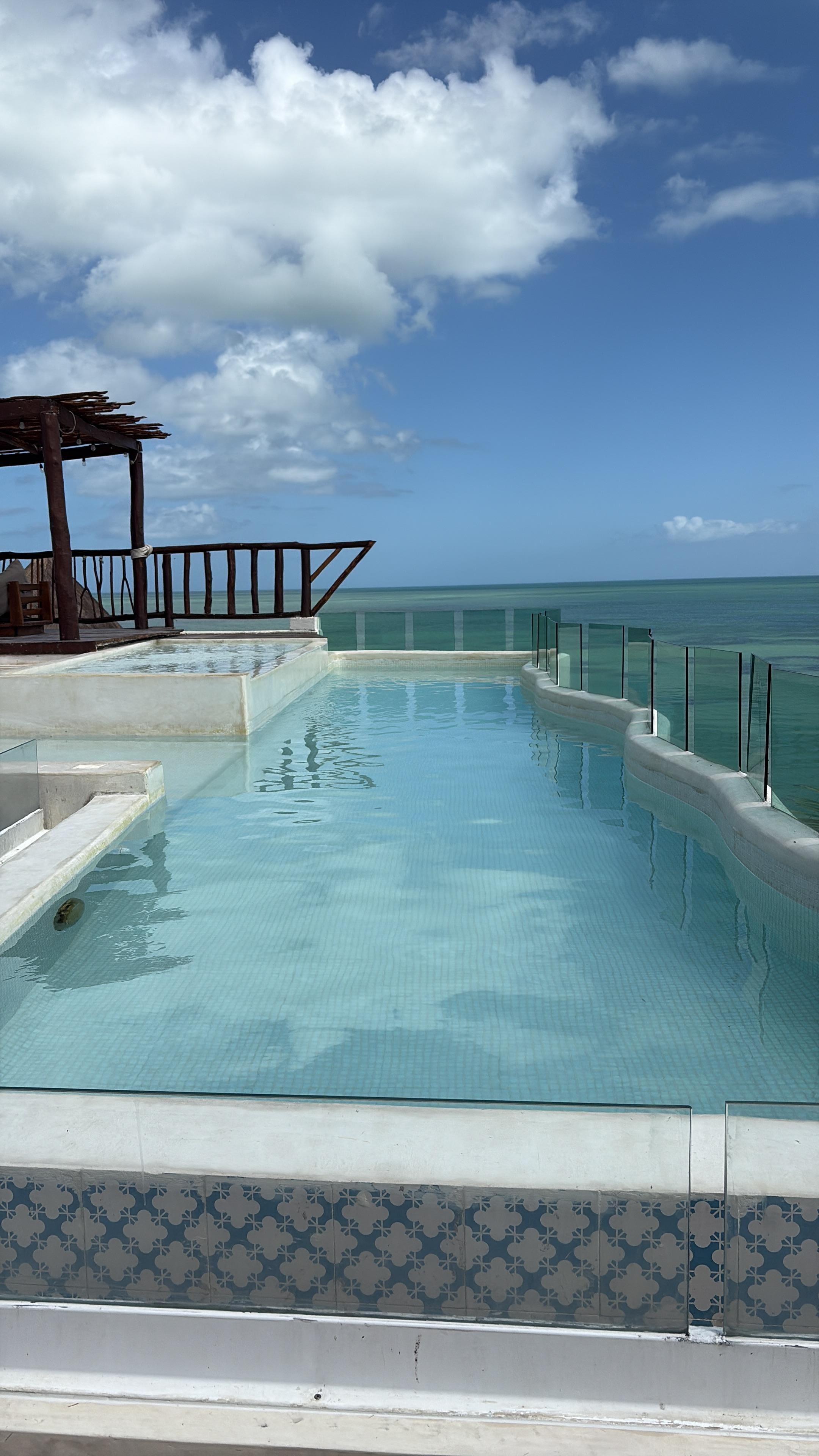 Rooftop pool and restaurant 