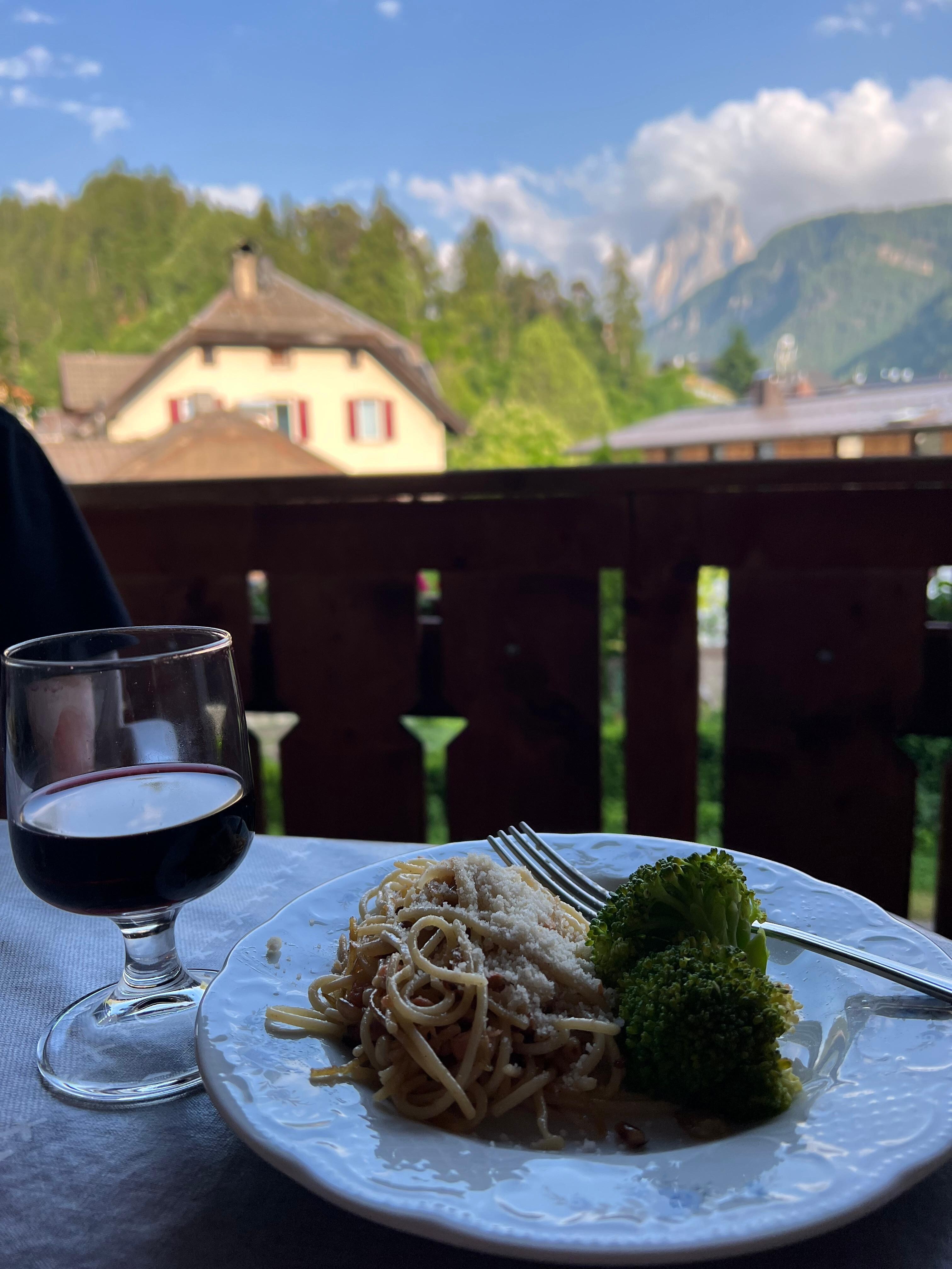 Dinner on balcony