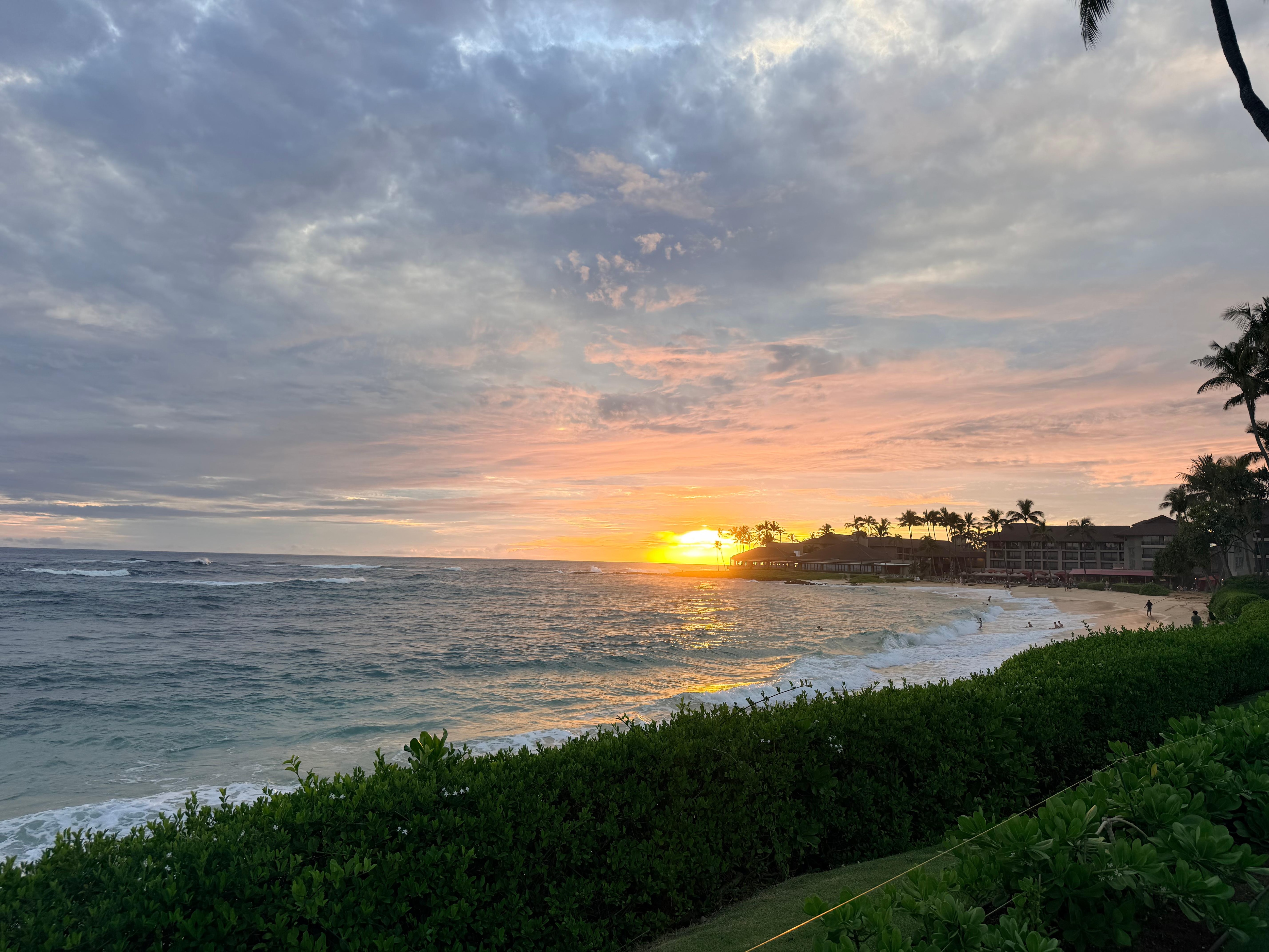 Sunset view from the very nearby beach.