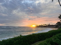 Sunset view from the very nearby beach.