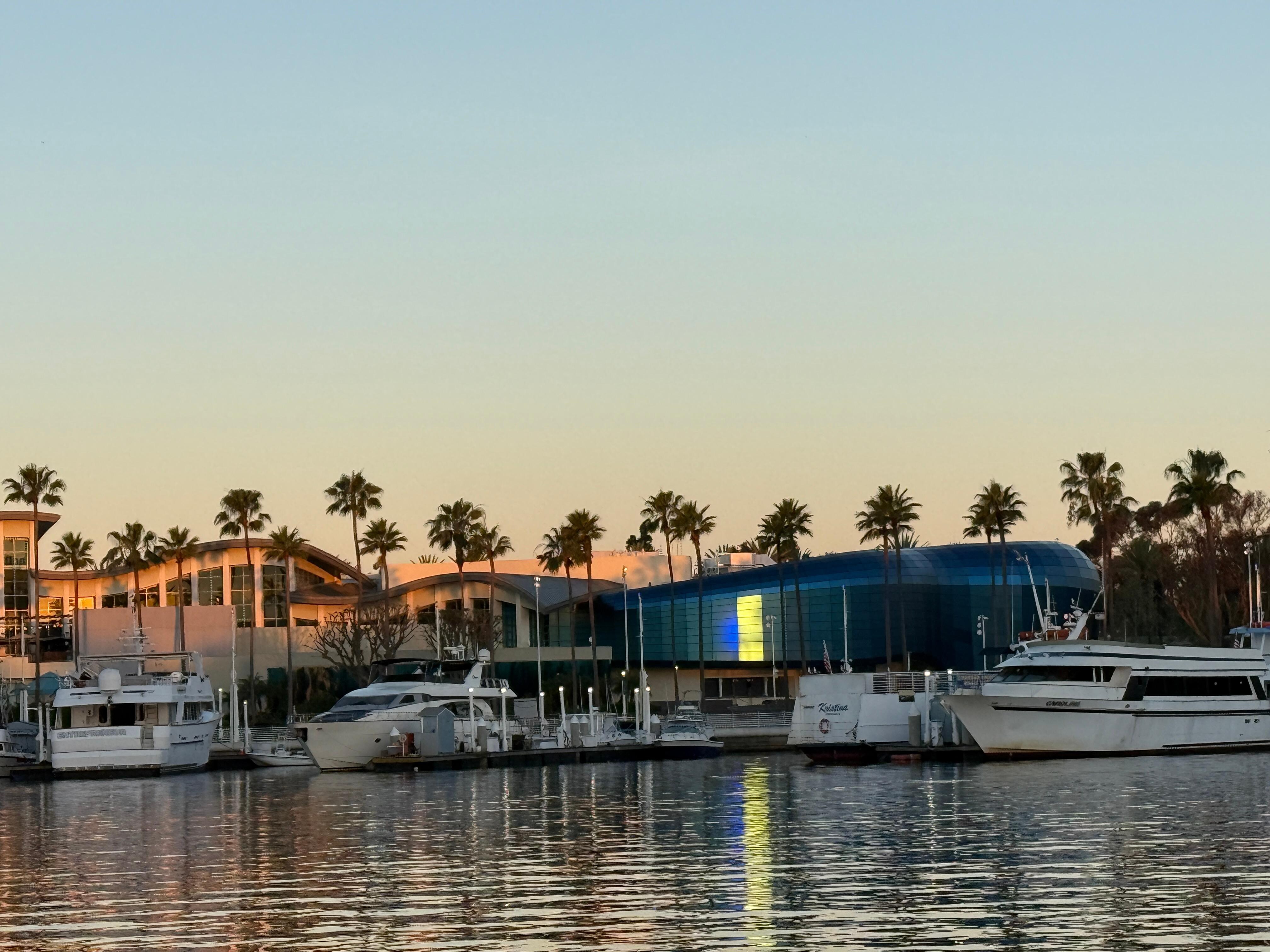 Long Beach Aquarium on the other side of the harbor.