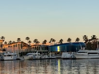 Long Beach Aquarium on the other side of the harbor.