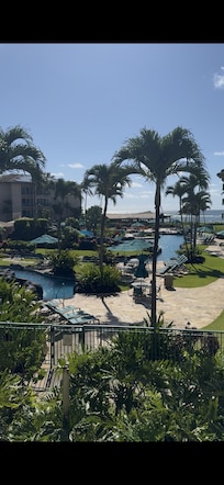 View looking out the balcony