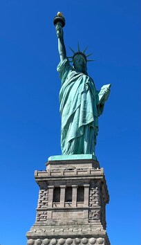 Statue of Liberty and Ellis Island tour boat is really close!