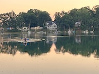 Kayaking at sunset