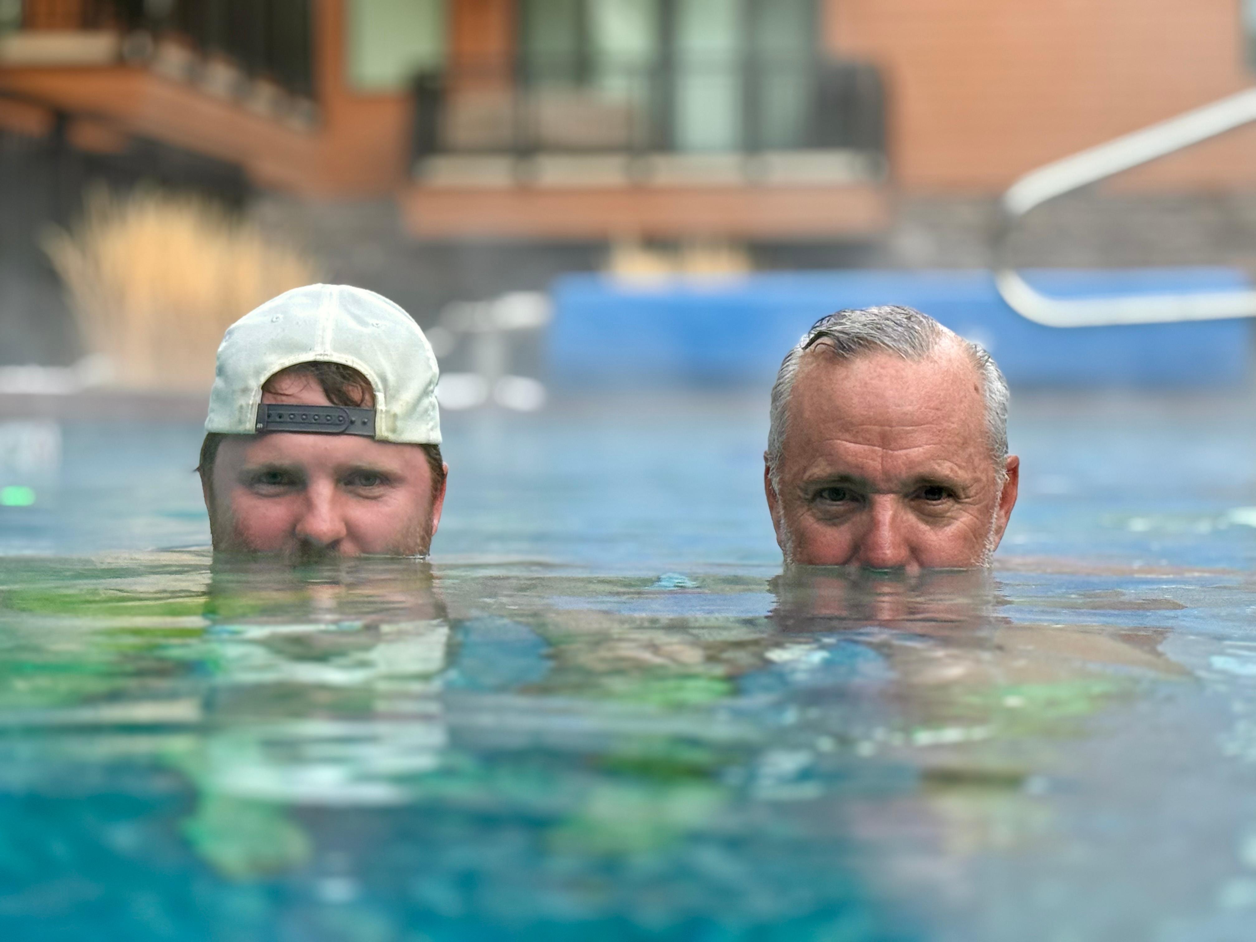 Massive hot tub a must after skiing each day 