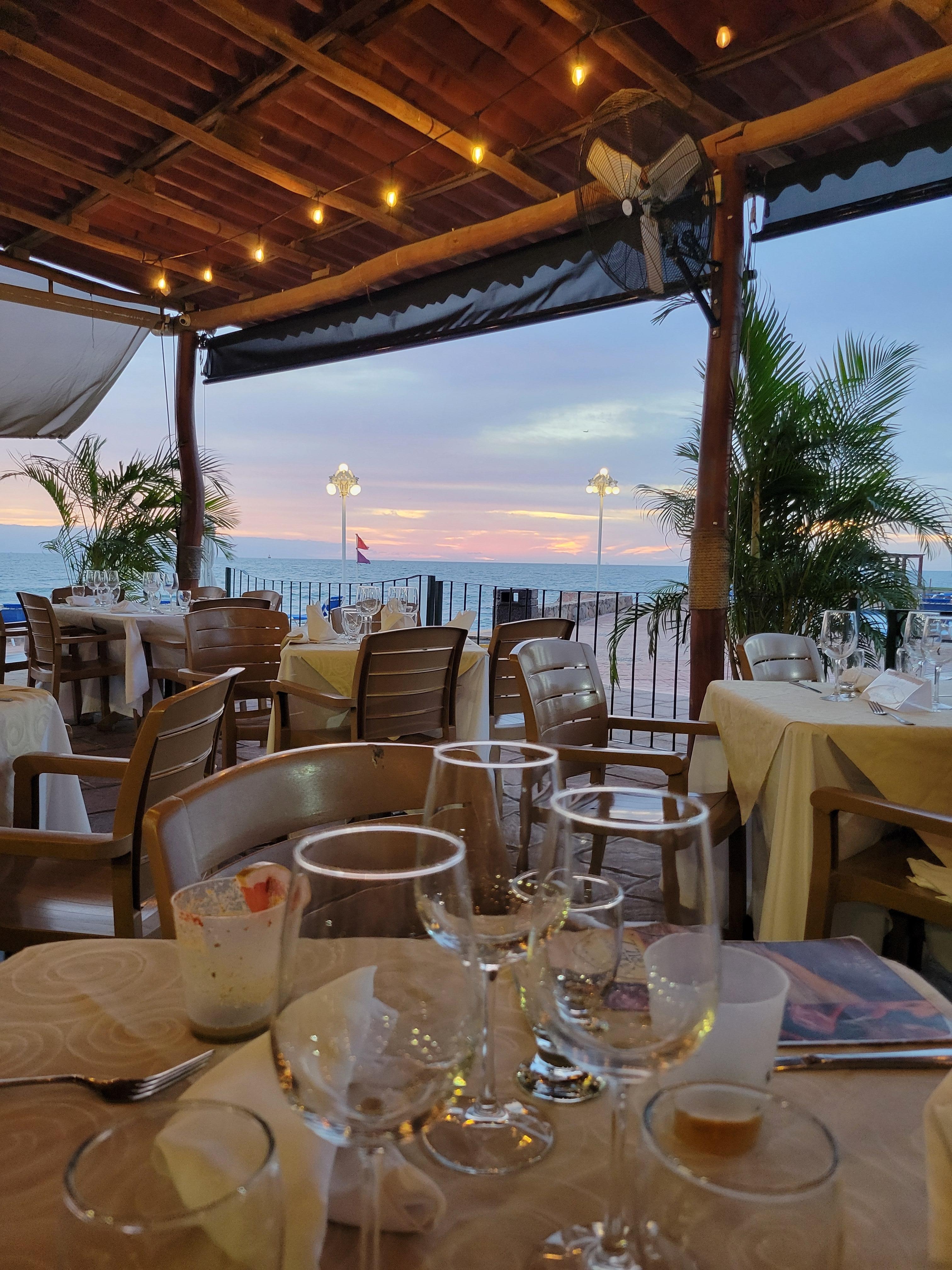 View from La Villa Beach side restaurant 