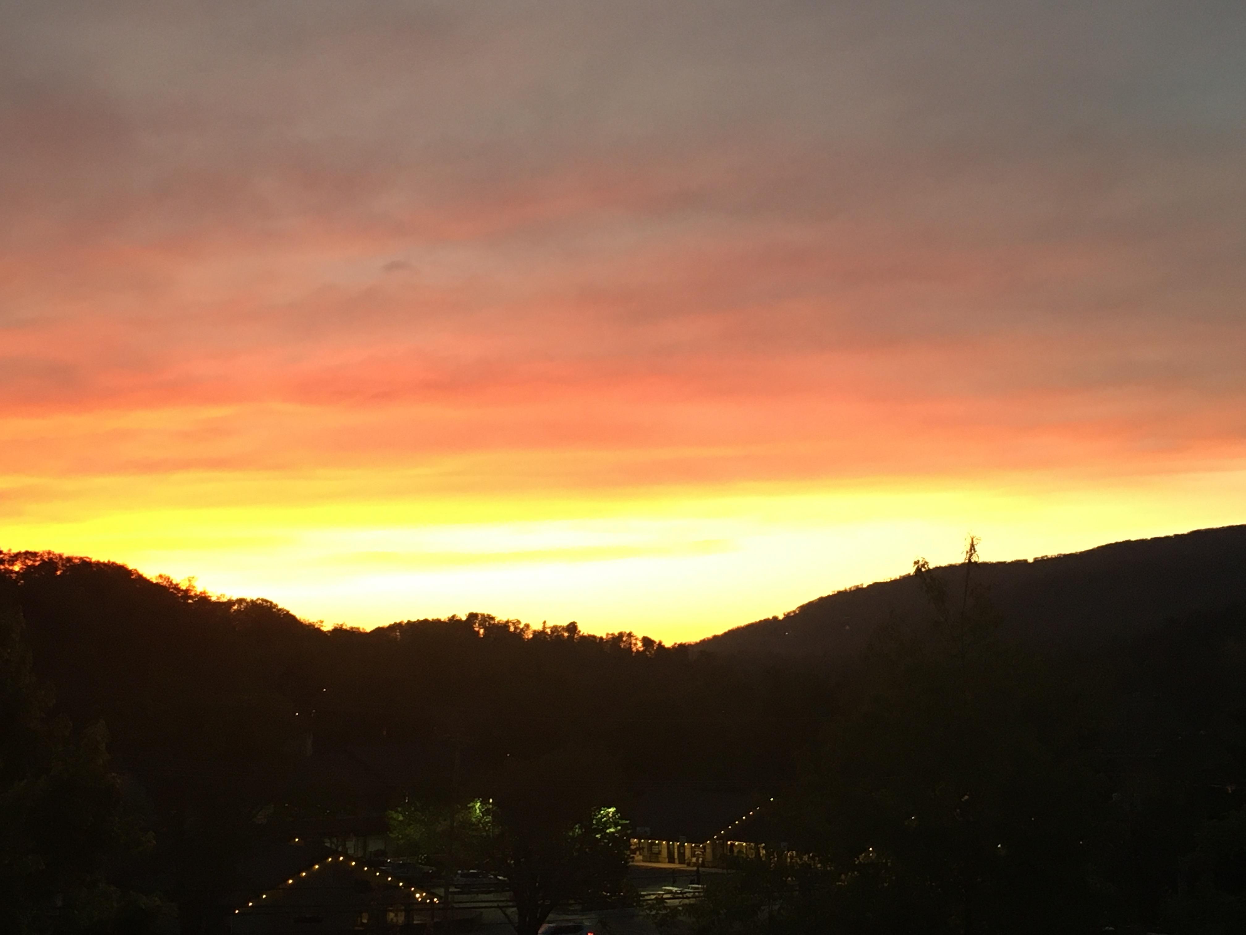 Sunset view from balcony.  