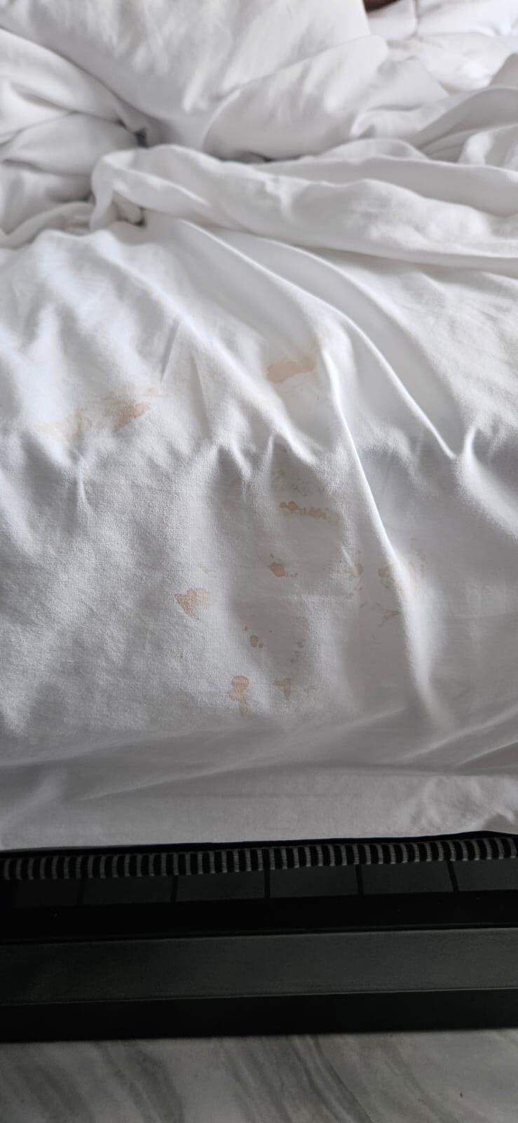 Bedding stained