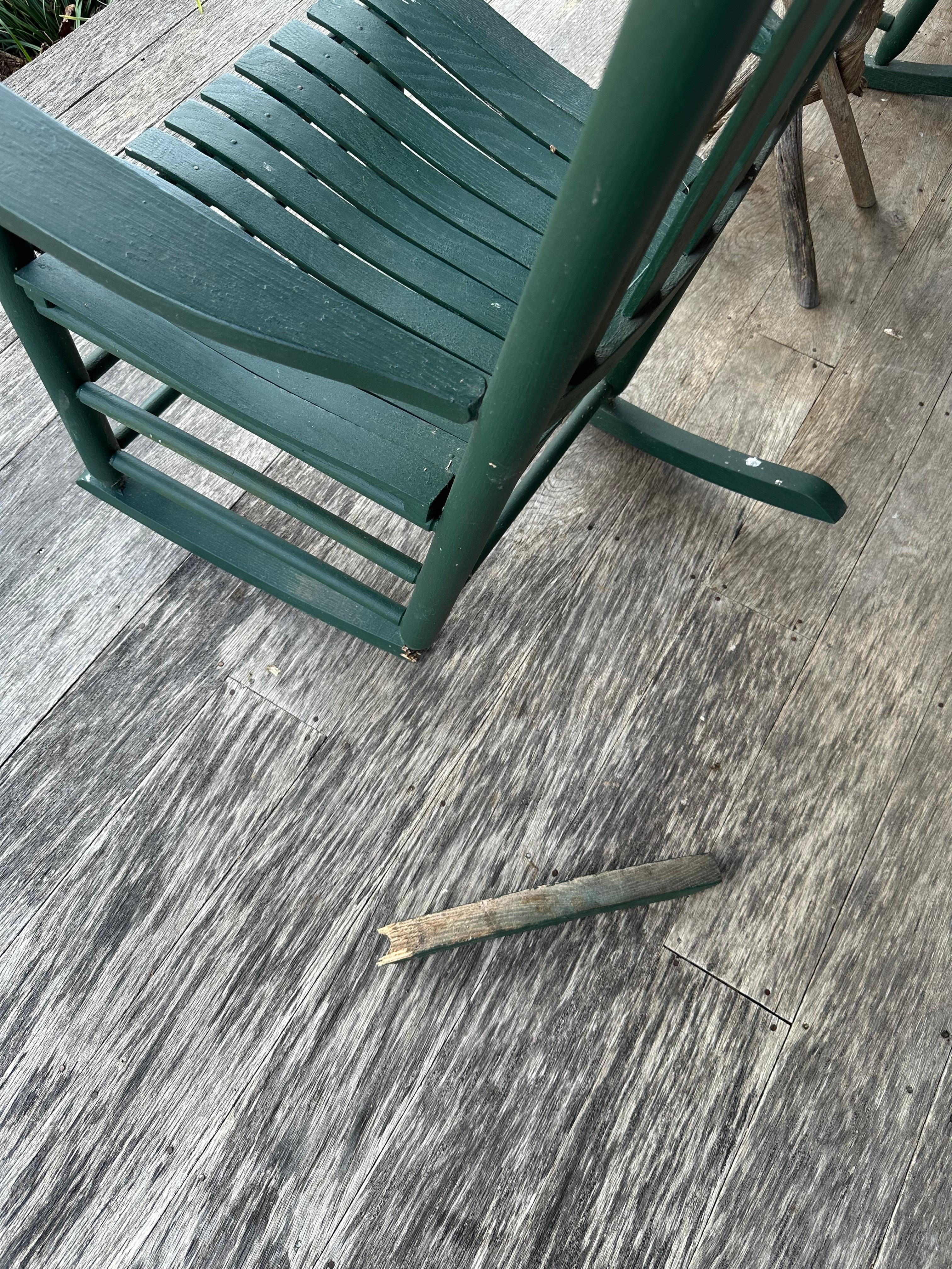 Broken rocking chair
