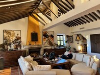 Relaxing by the fire