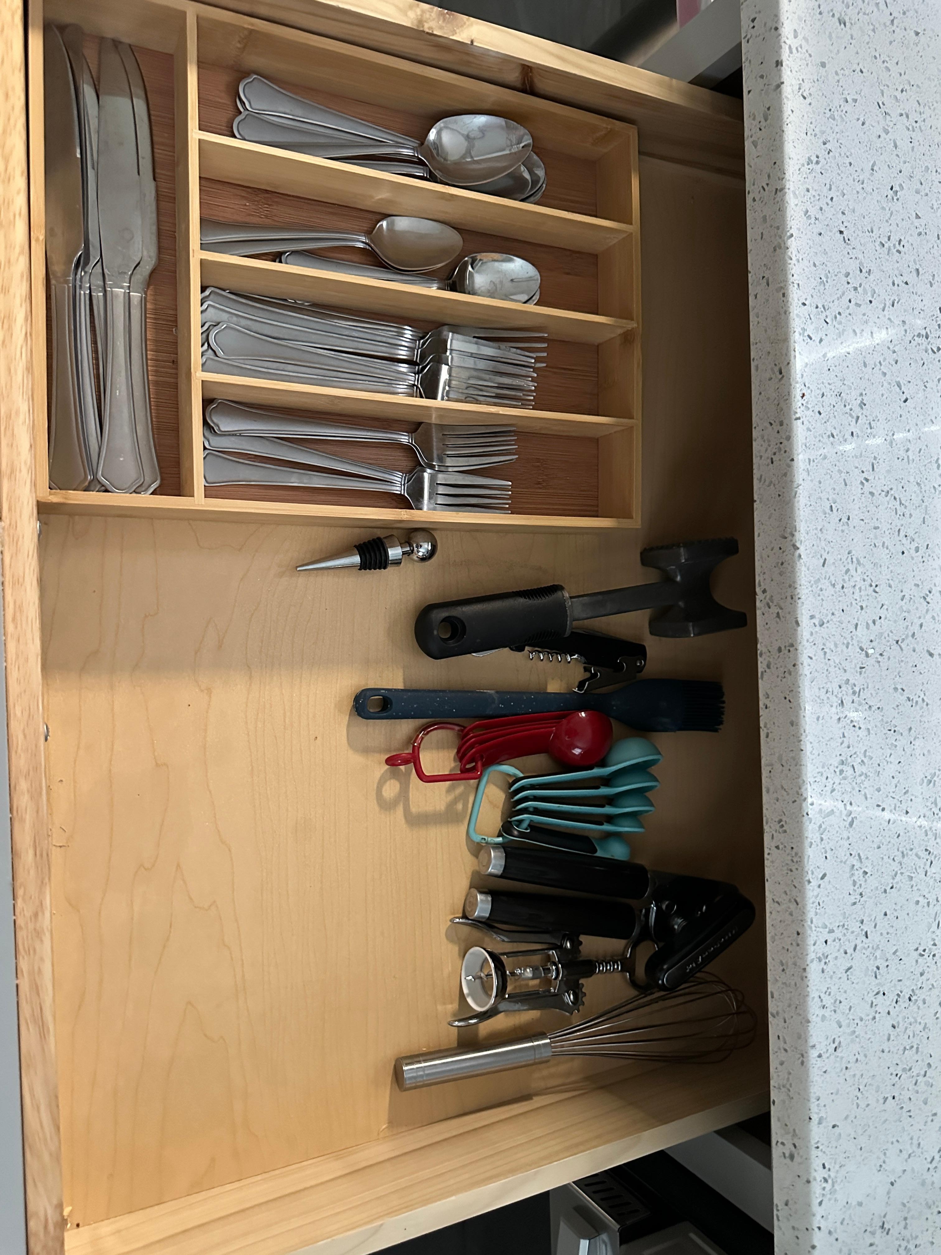 The only drawer stocked with kitchen items