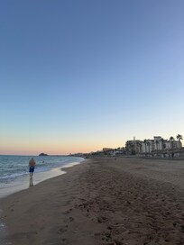 The beach across from the hotel