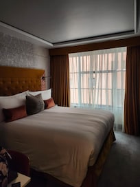 Cozy room with lots of amenities. Even a converter plug.