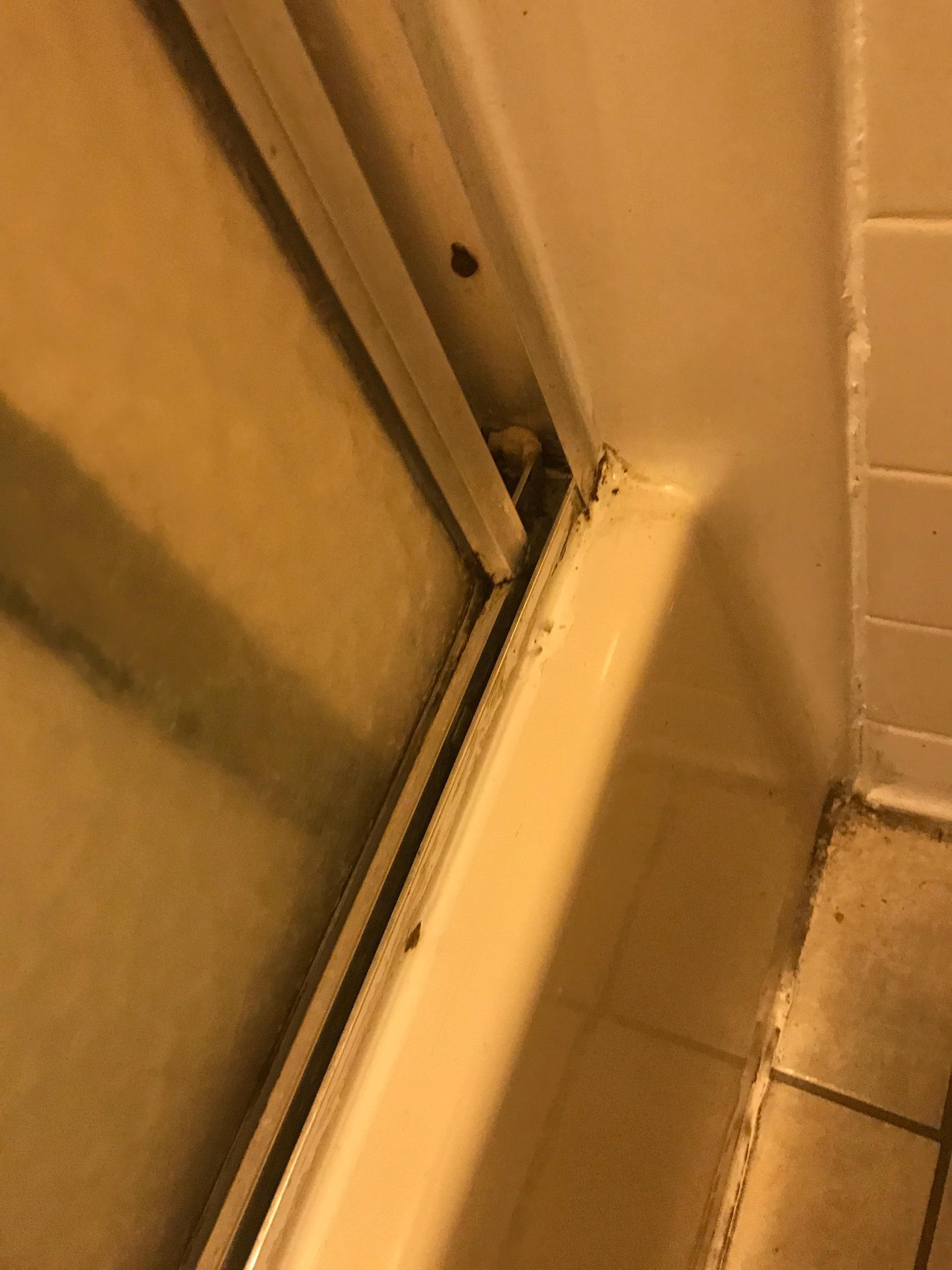 Mold in tub sliding door channel 