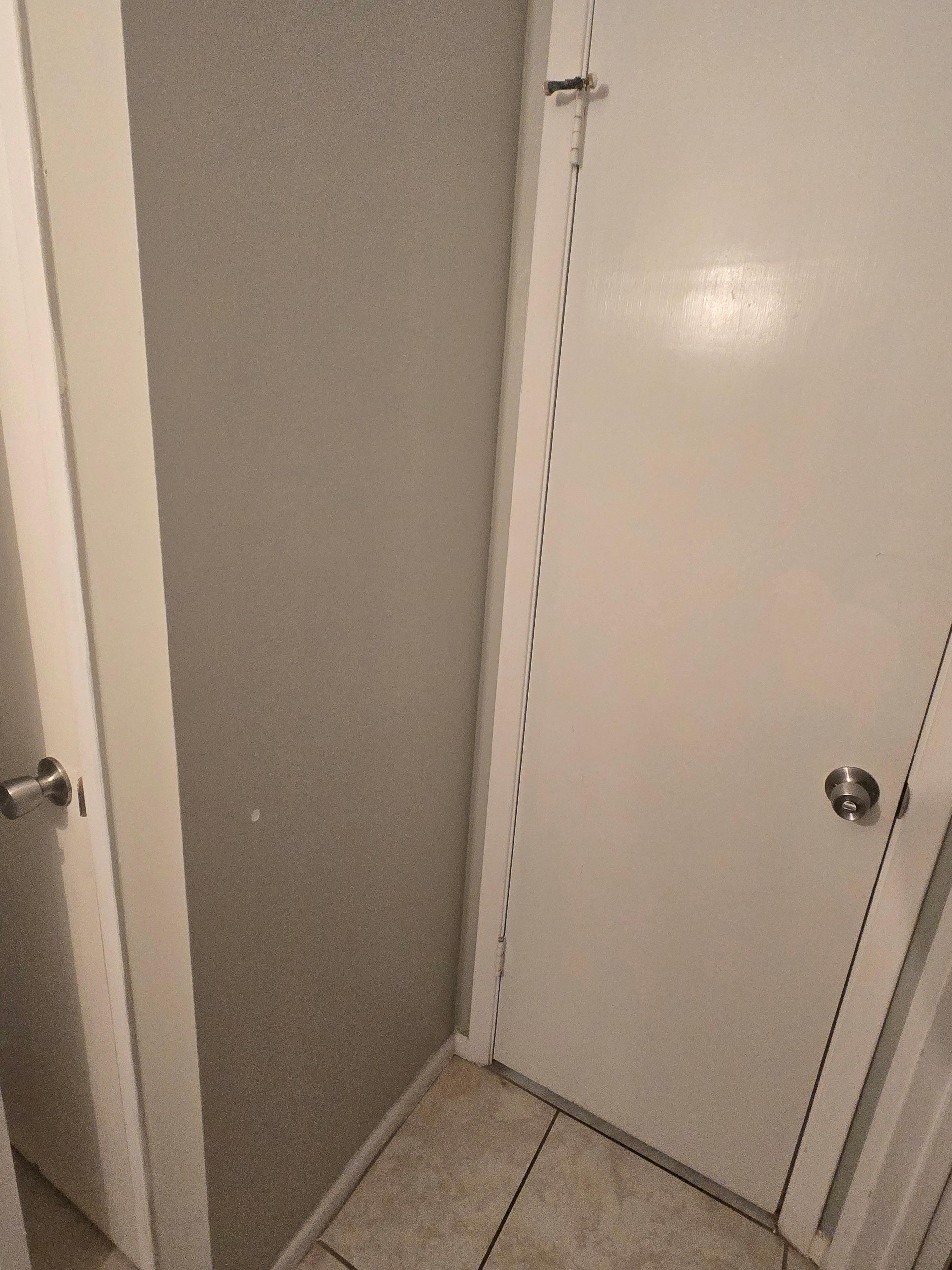 Bathroom where holes were prior to my arrival. 