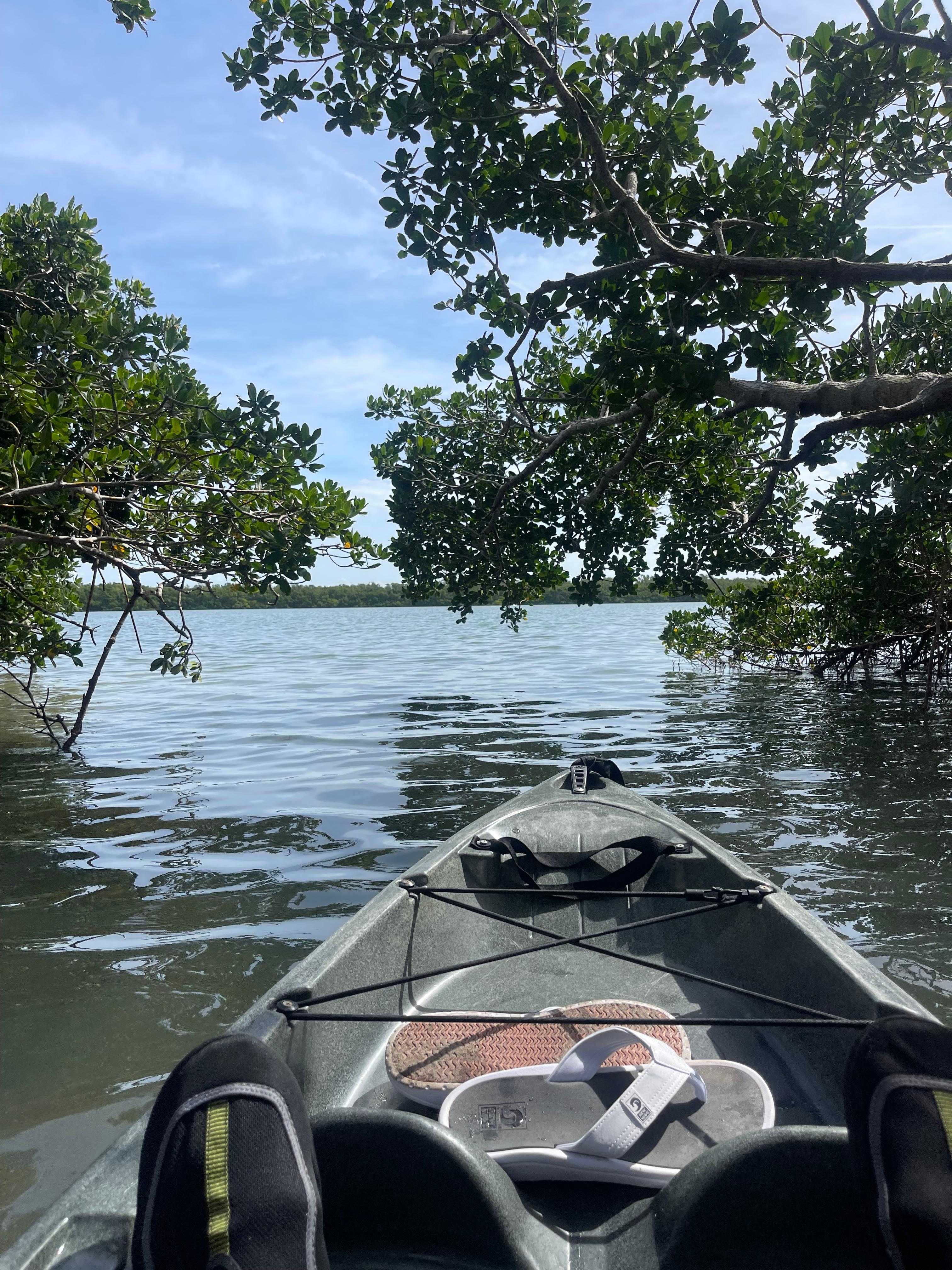Kayaking near dirt De Soto