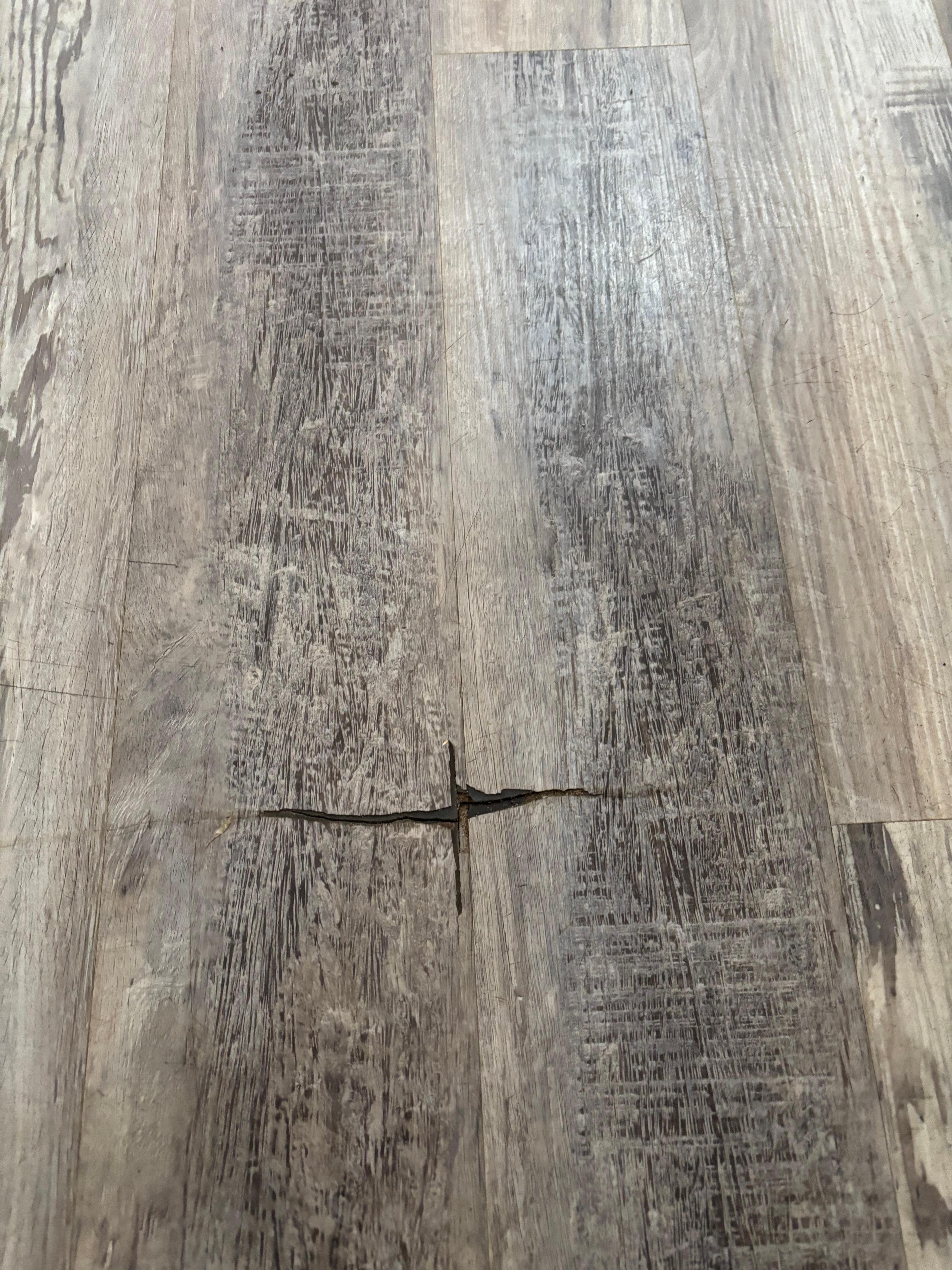 Hole and crack in the floor