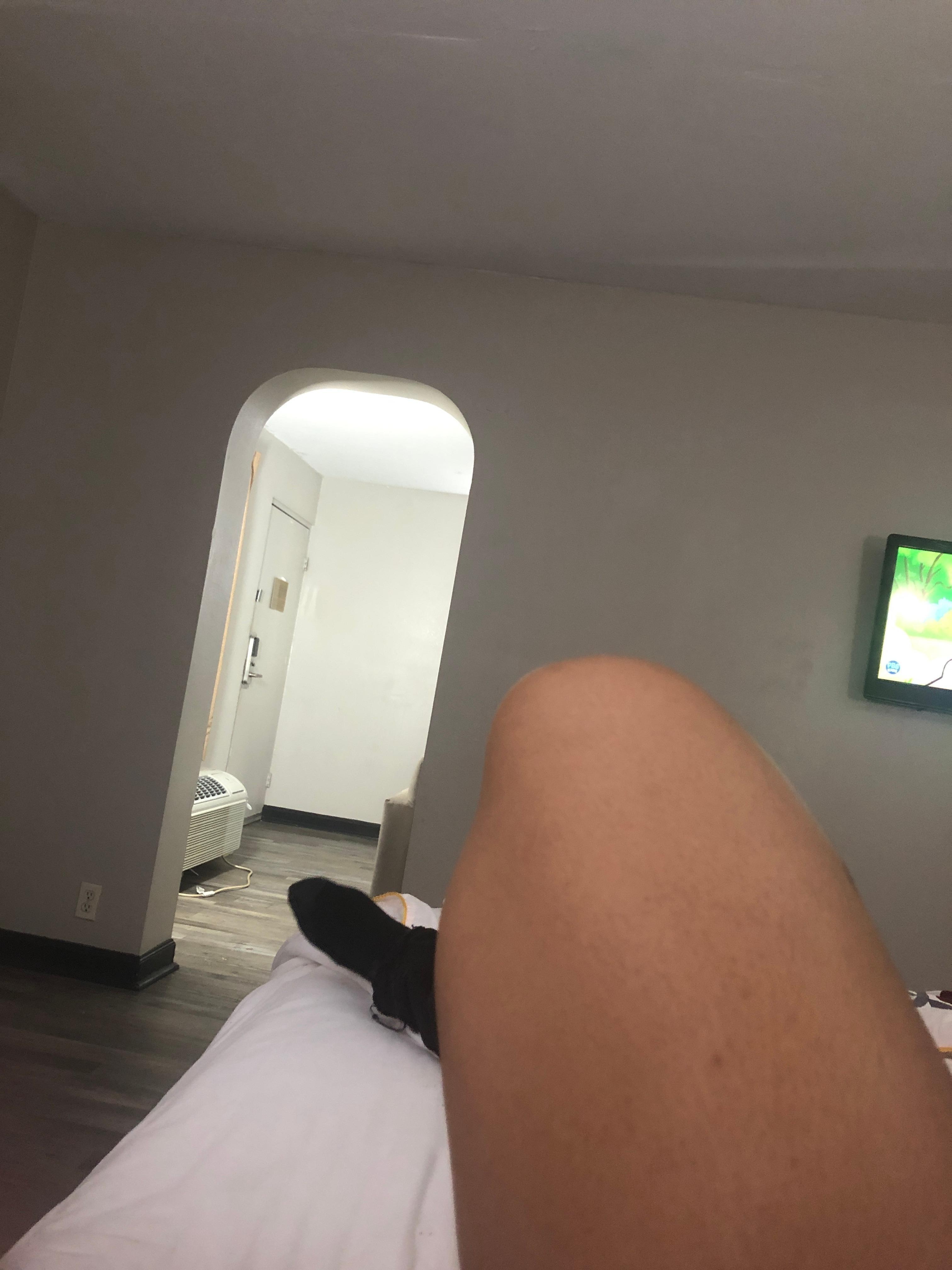 Laying down in the other room with family