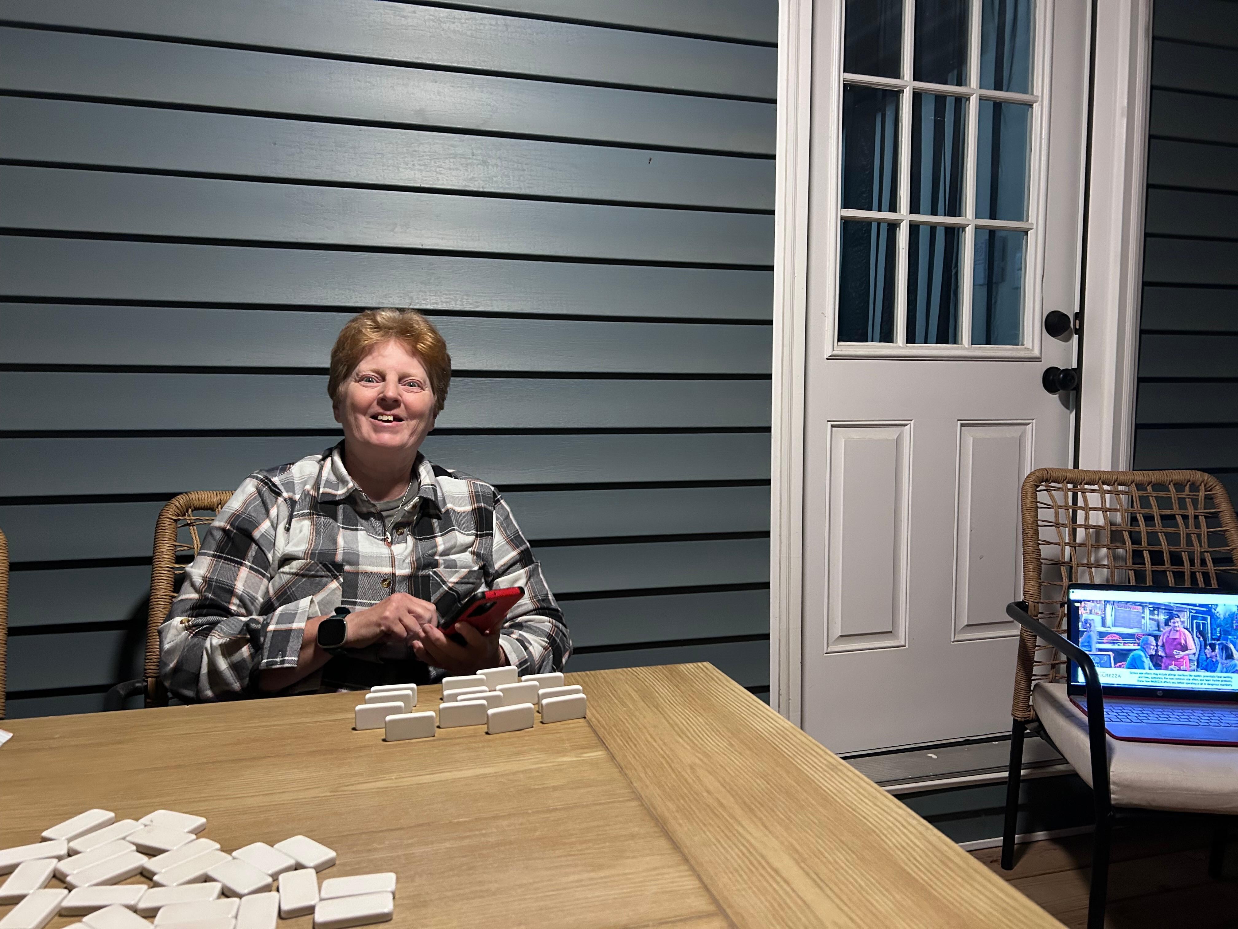 Game night on back deck