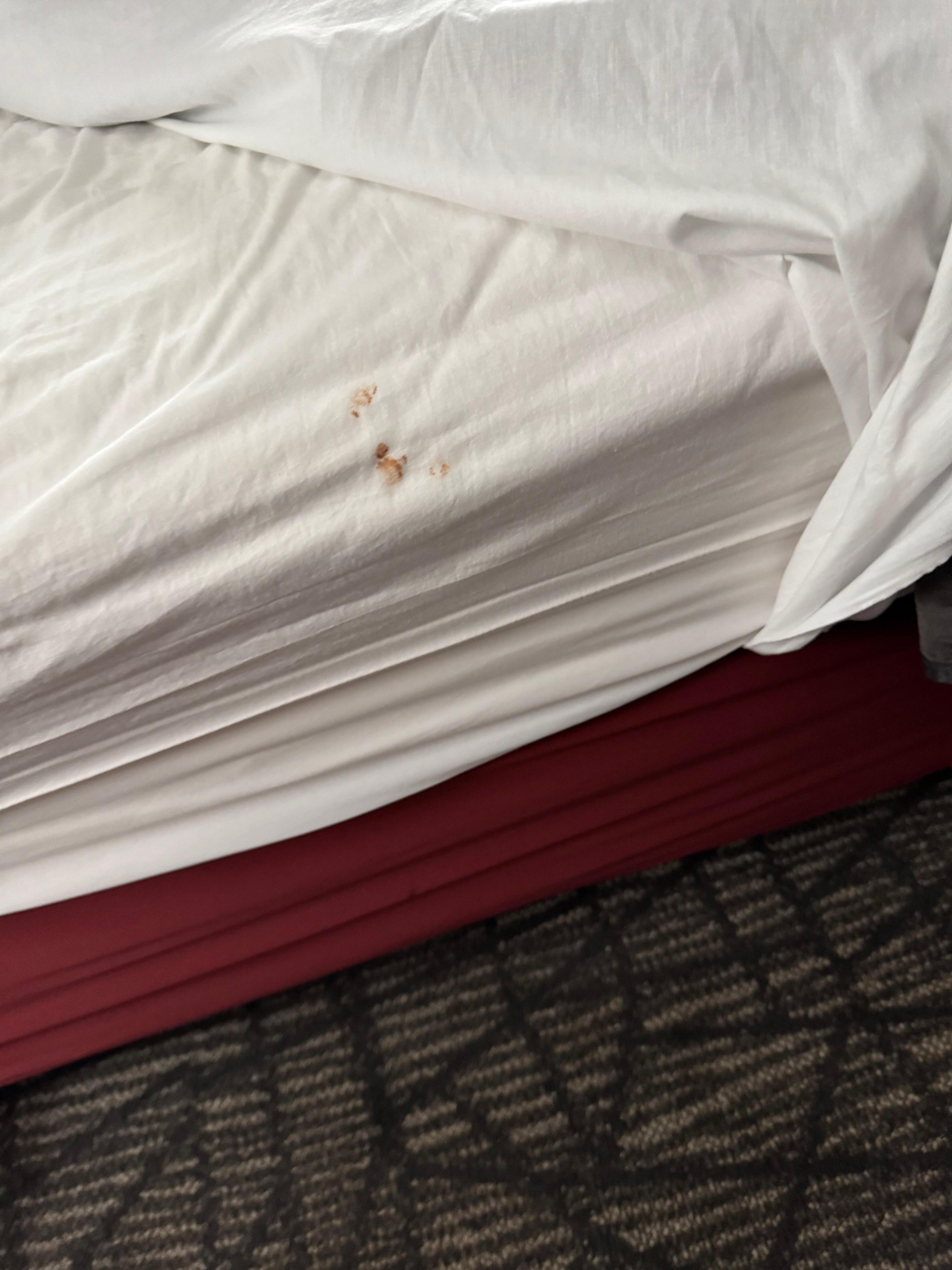 Dirtier fitted sheet clearly not changed 