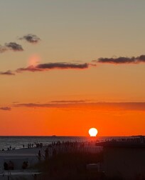Sunset off the beach walkway.