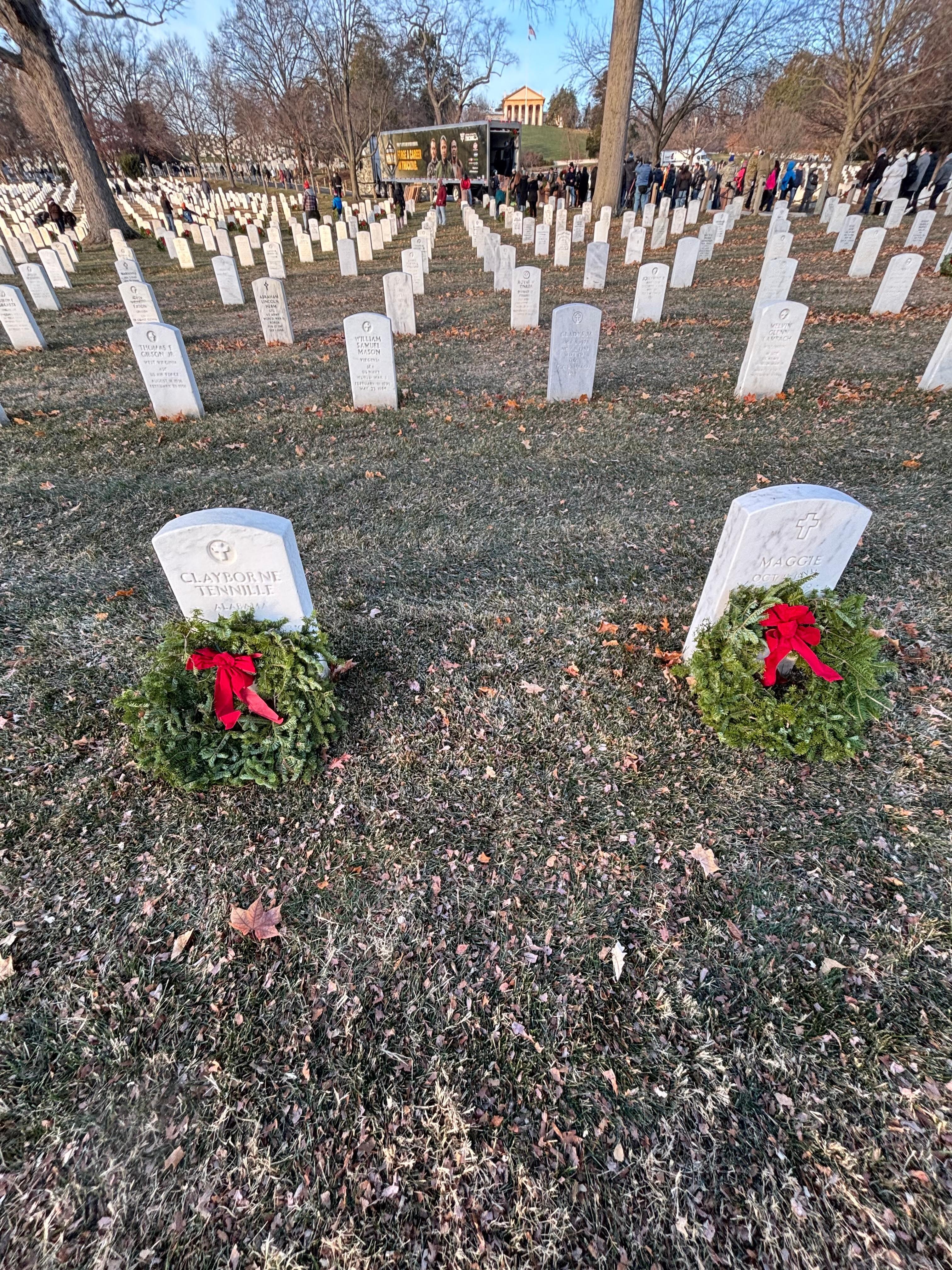 Graves of serviceman and wife from Alabama at Arlington National Cemetery 