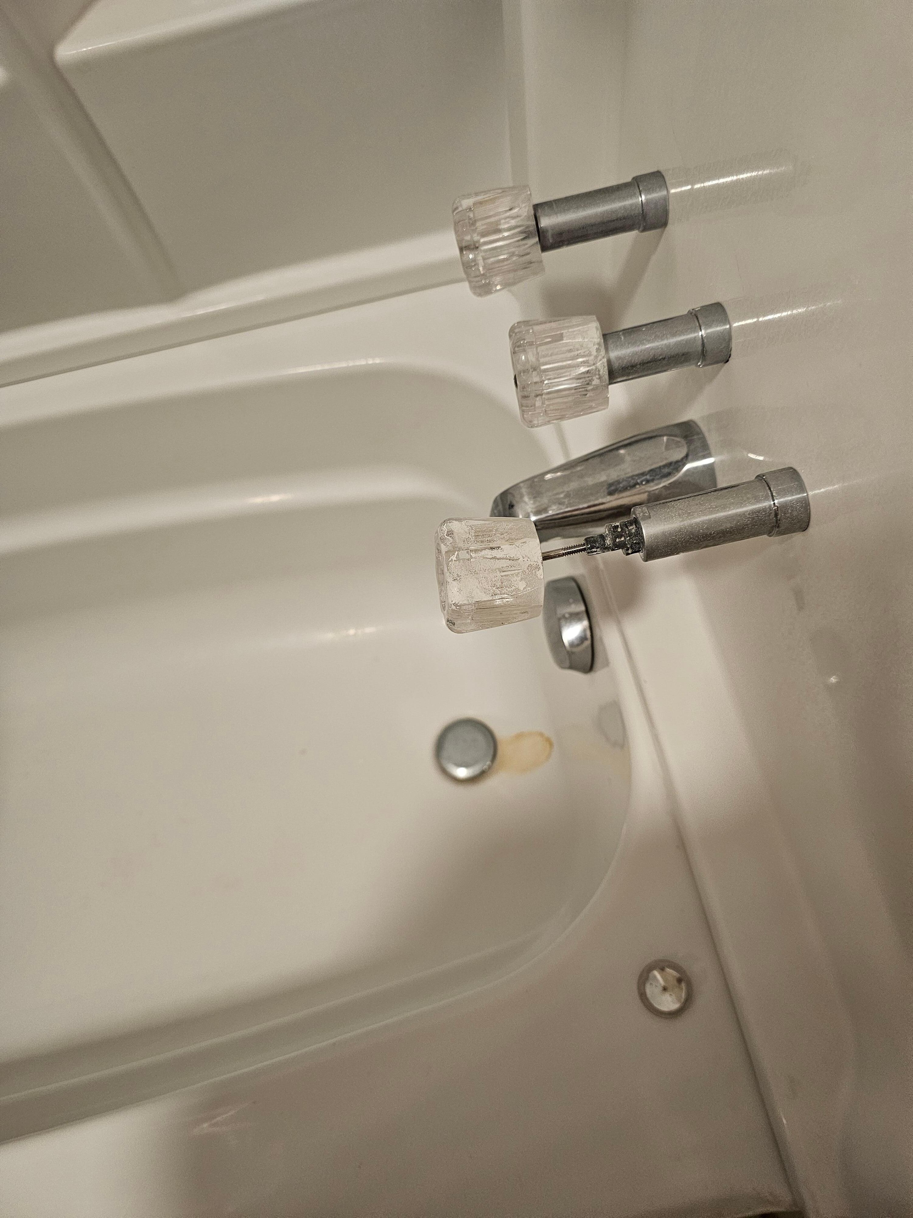 Brown stain and broken handle