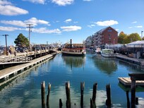 Boat dock in Portland close to the trolley tour
