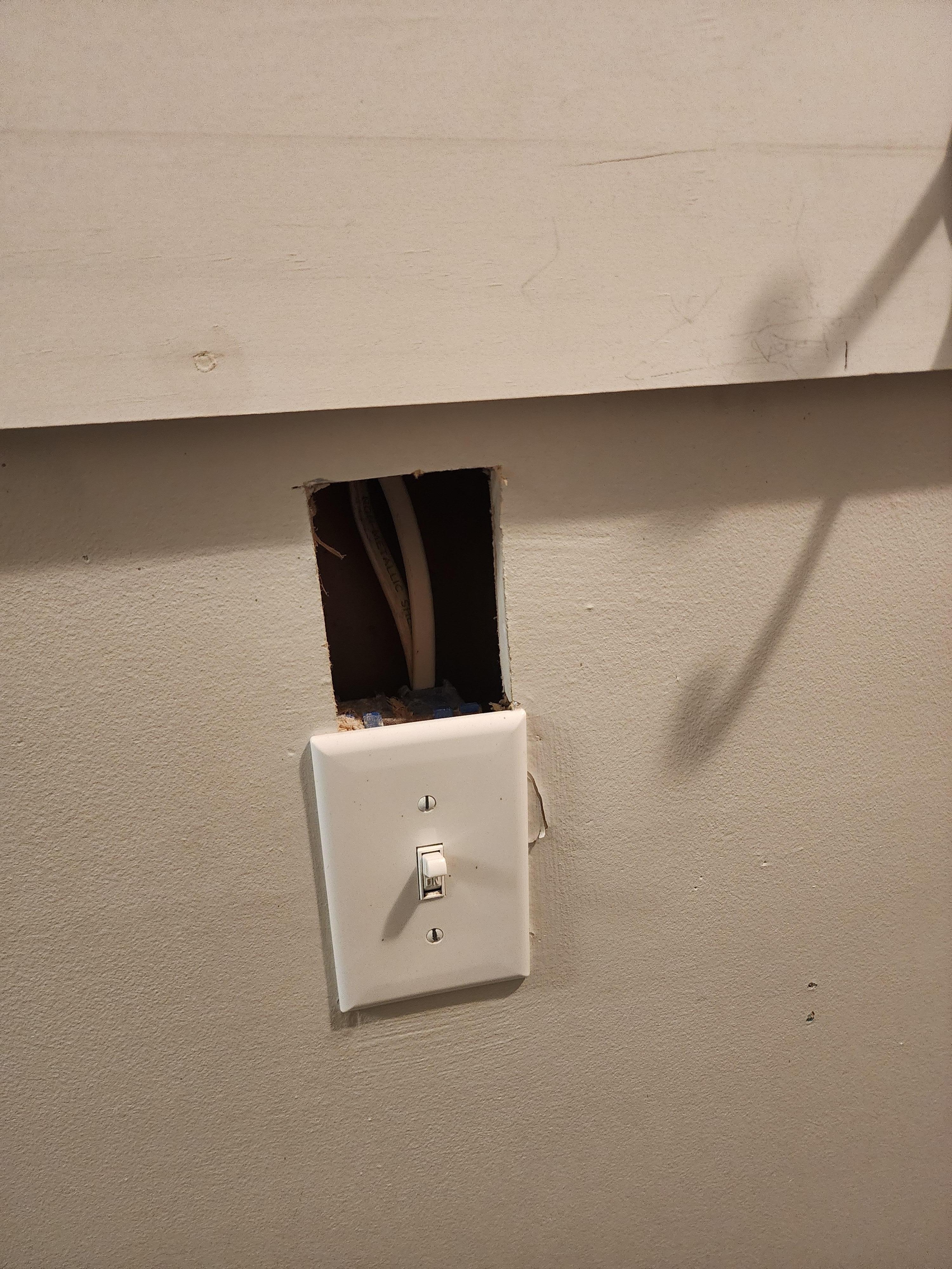 Holes in the walls, as if it was under repairs 