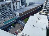 Dining and shopping precinct below