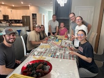 Christmas cookie decorating.