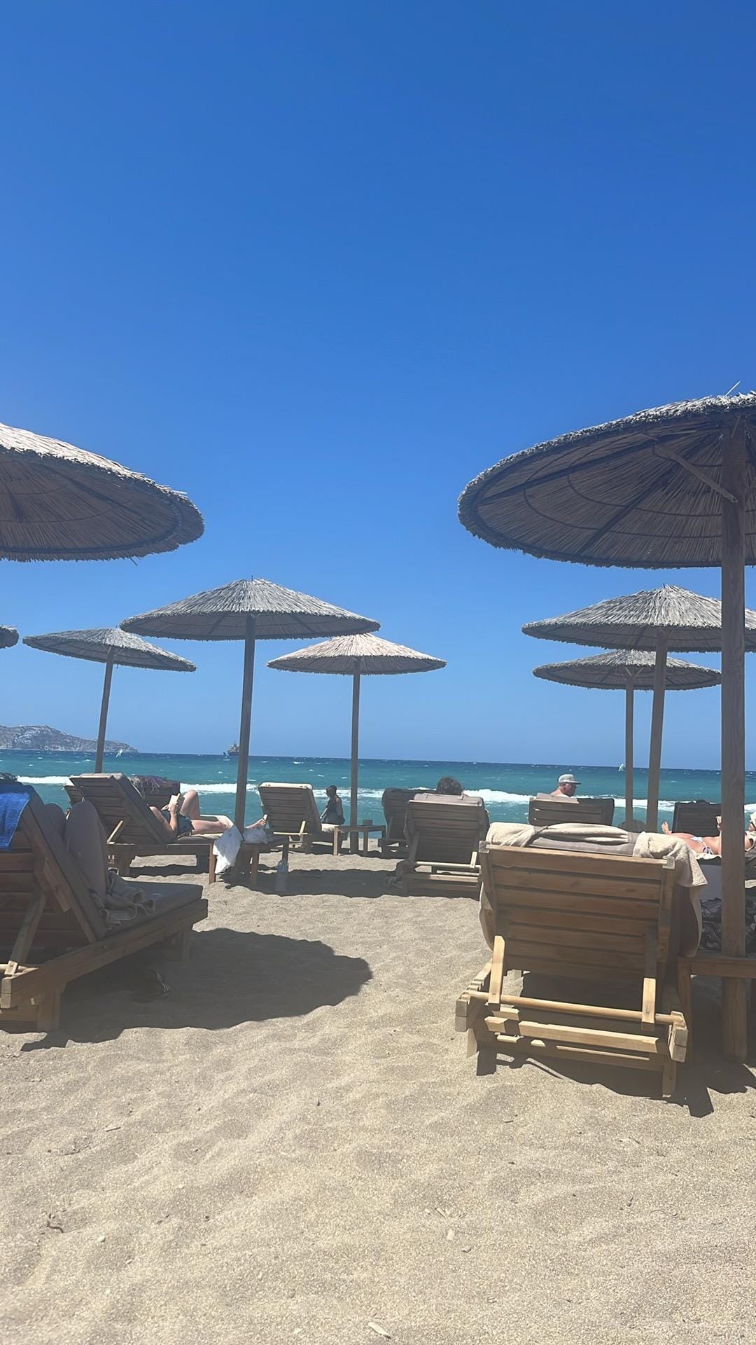 Beach view from a sun bed.