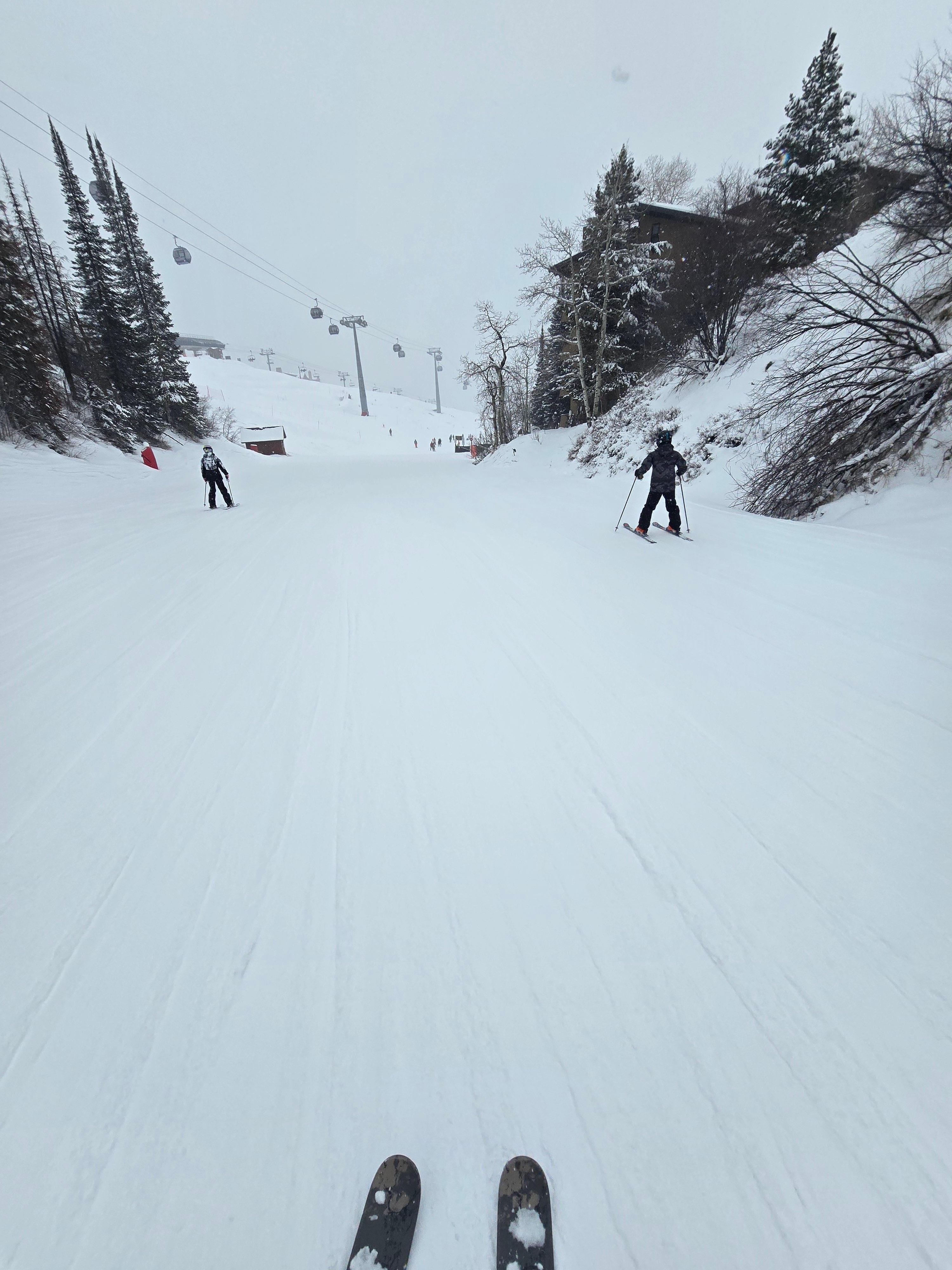 Right outside after we left our back door and got on this run down to  the lift!