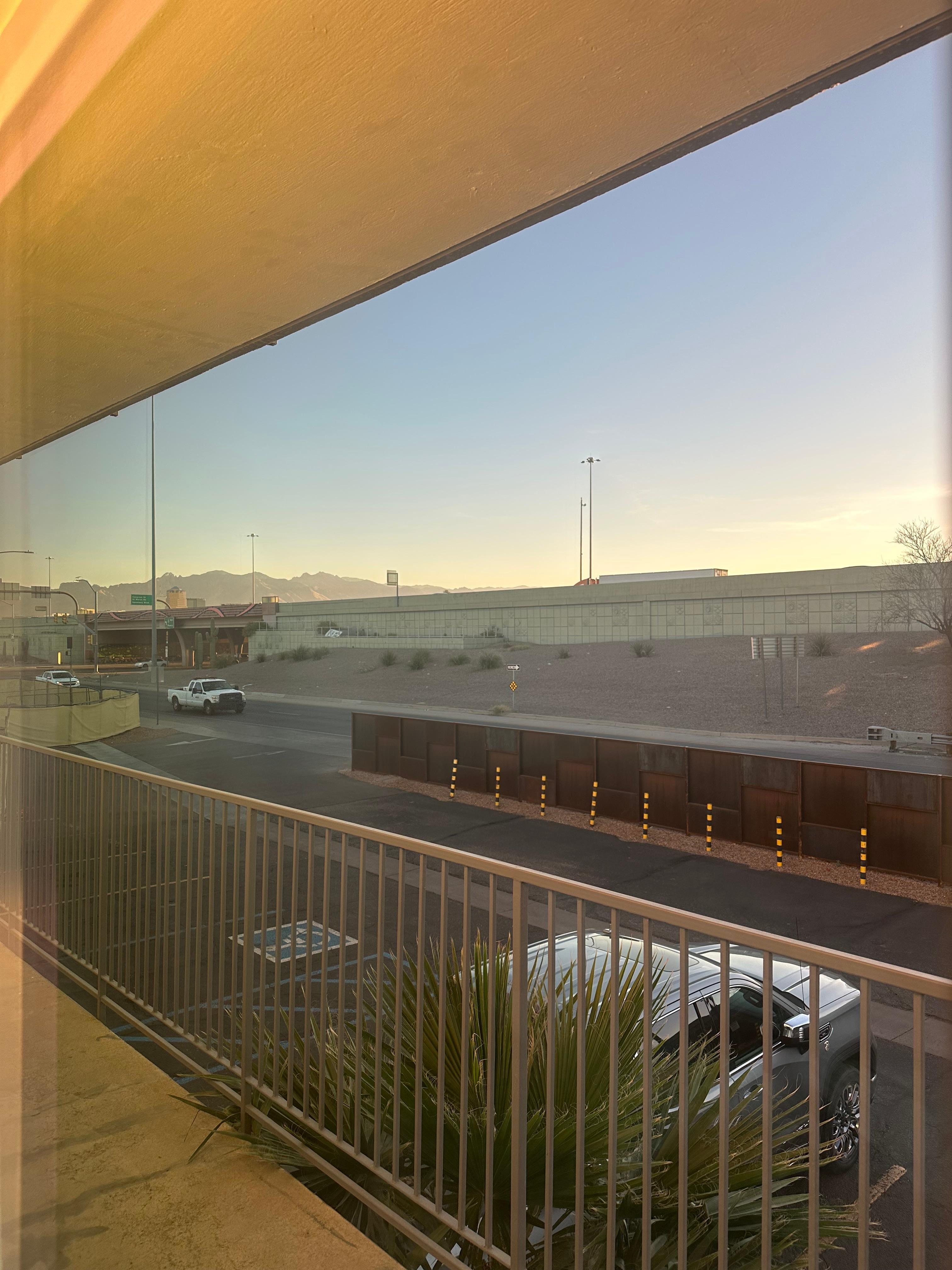 Freeway view… and sounds… all night. 