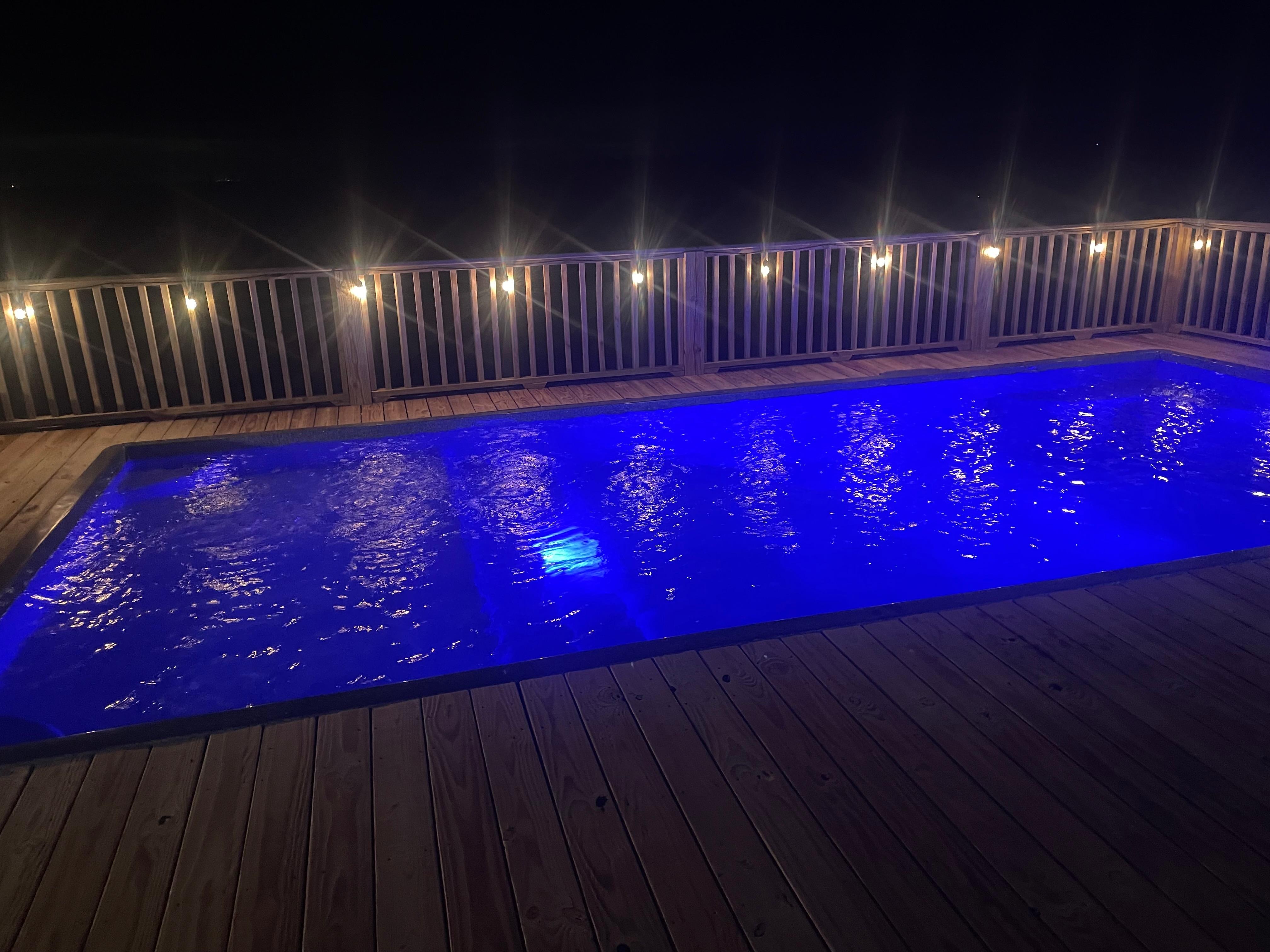 Pool at night.