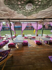 Comfortable Seating area along canal