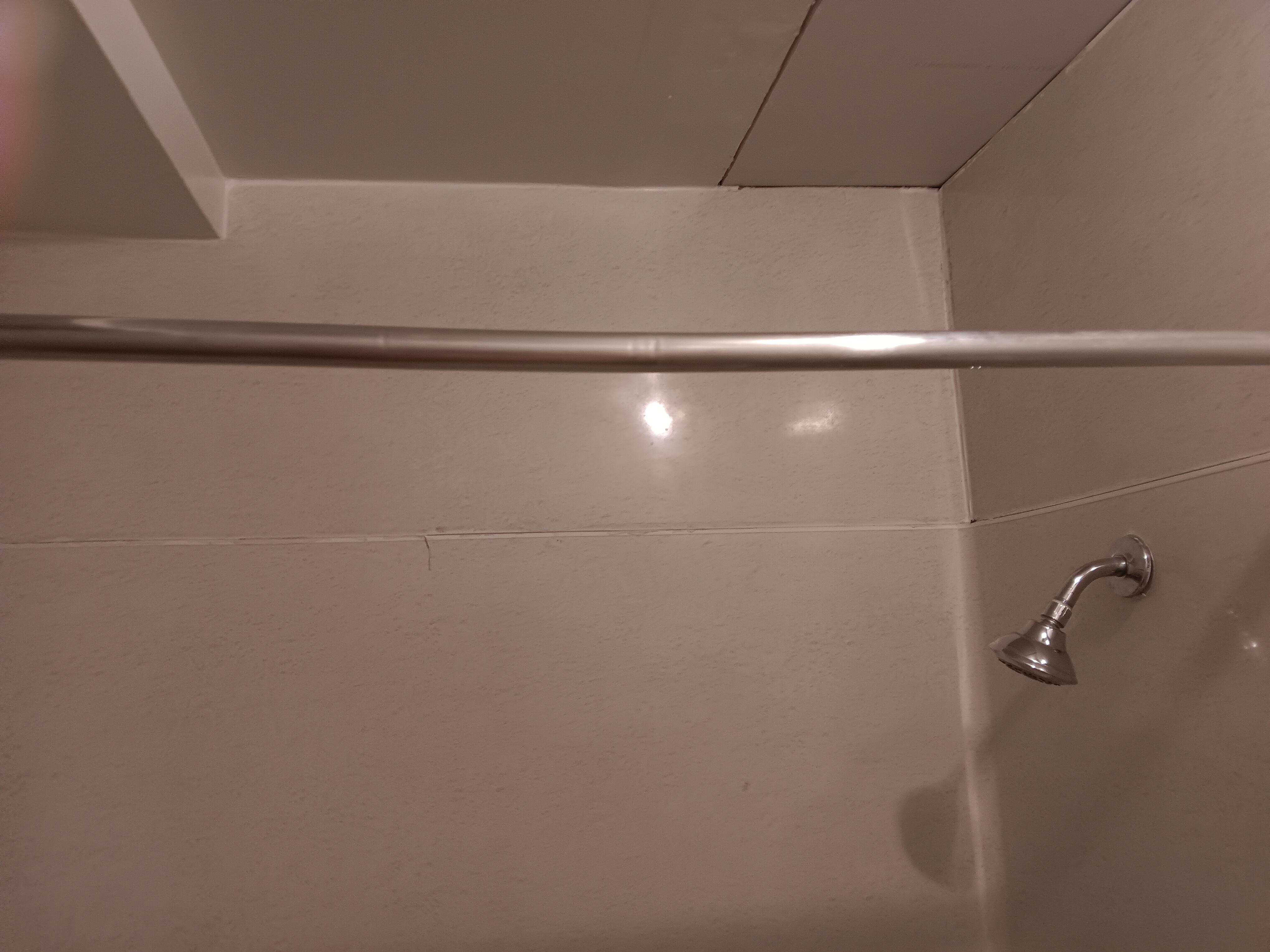 no shower curtian so no showers