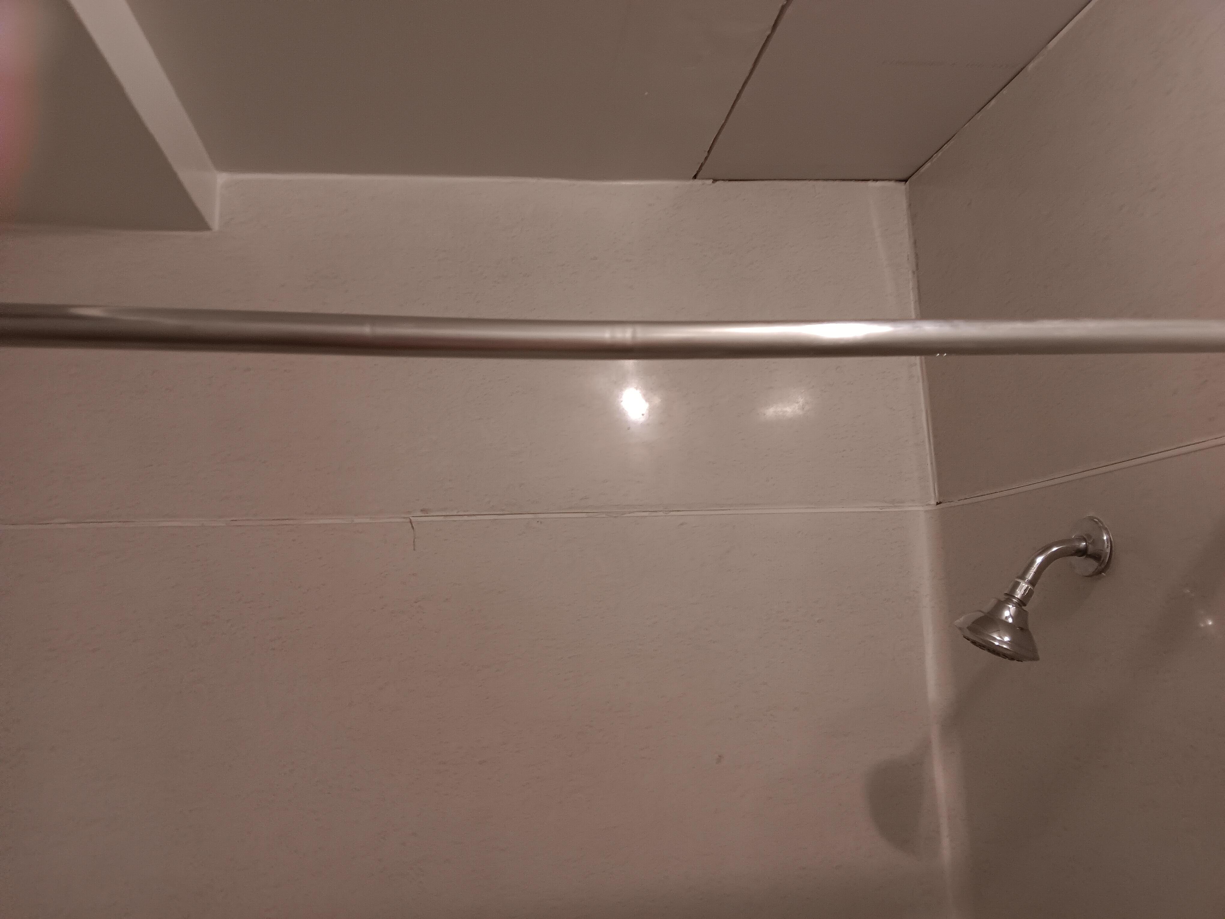 no shower curtian so no showers