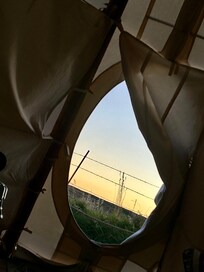 Sunset in the tipi