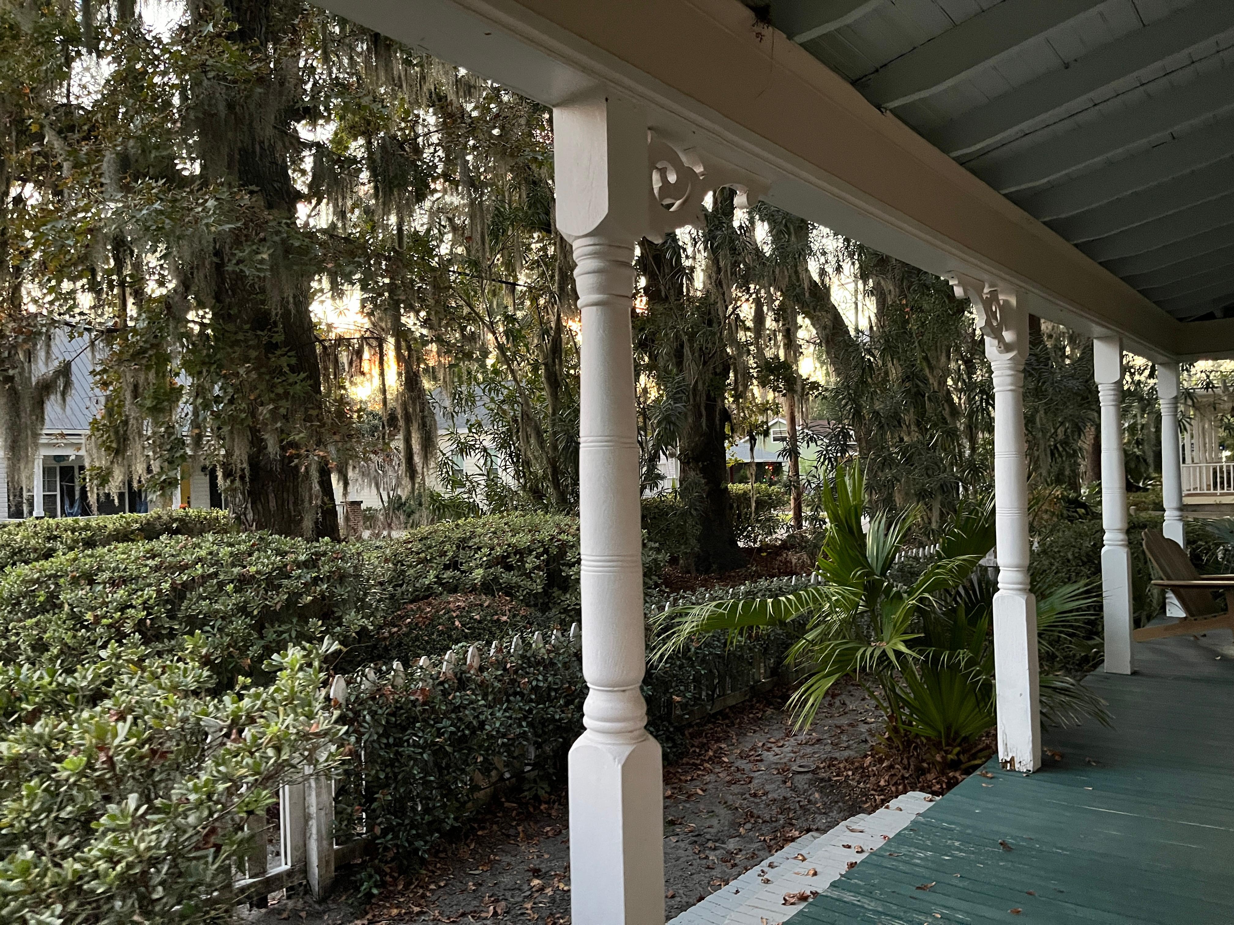 View from secluded front porch