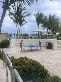 Ping pong and chess outside was a nice break from swimming.