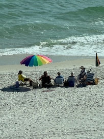 Fun on the beach - view from balcony